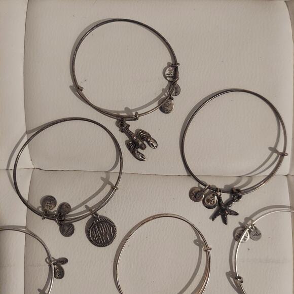 Authentic Alex and Ani Silver Tone Bracelet Lot of 8 *Matching Friends Set* - Picture 2 of 5